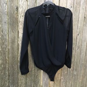 Bebe Long-sleeve Black Bodysuit